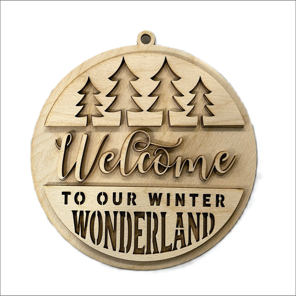 Winter 3D Laser Cut Door Sign – Baltic Birch Wood Craft Supplies | DIY Kit XM101