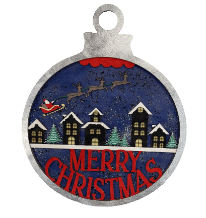 Merry Christmas 3D Laser Cut Door Sign – Baltic Birch Wood Craft Supplies | DIY Kit XM104 - The Wood Shape Store