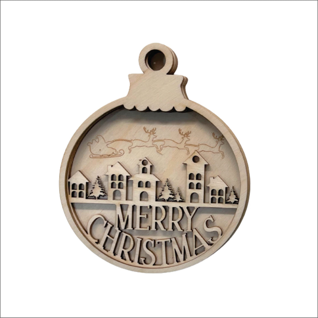 Merry Christmas 3D Laser Cut Door Sign – Baltic Birch Wood Craft Supplies | DIY Kit XM104