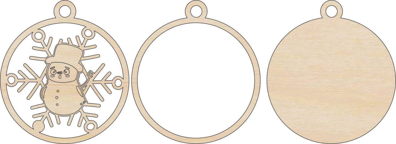 Snowman 3D Laser Cut Ornament – Baltic Birch Wood Craft Supplies | DIY Wood Ornament Kit XM312 - The Wood Shape Store