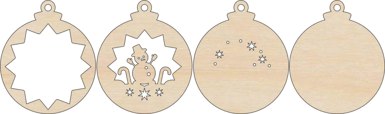 Snowman 3D Laser Cut Ornament – Baltic Birch Wood Craft Supplies | DIY Wood Ornament Kit XM70 - The Wood Shape Store