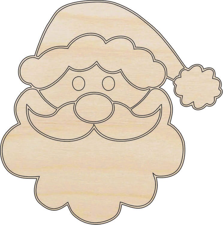 Santa Claus Wood Craft Shape - Laser Cut Baltic Birch Unfinished DIY Wood Art Supplies XMS222 - The Wood Shape Store