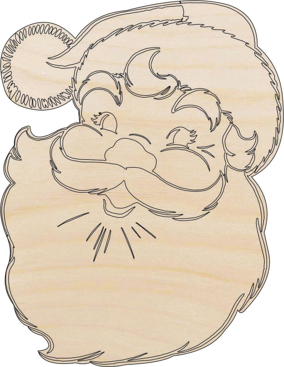 Santa Claus Wood Craft Shape - Laser Cut Baltic Birch Unfinished DIY Wood Art Supplies XMS265 - The Wood Shape Store