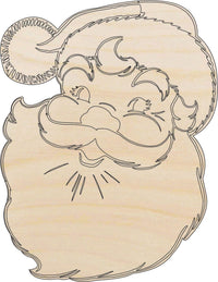 Santa Claus Wood Craft Shape - Laser Cut Baltic Birch Unfinished DIY Wood Art Supplies XMS265 - The Wood Shape Store