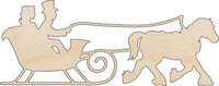 Sleigh Wood Craft Shape - Laser Cut Baltic Birch Unfinished DIY Wood Art Supplies XMS267 - The Wood Shape Store