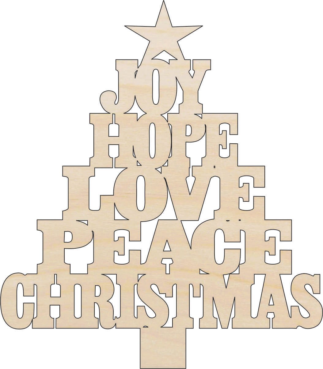Christmas Tree Wood Craft Shape – Laser Cut Unfinished DIY Wood Art Supplies XMS268 - The Wood Shape Store