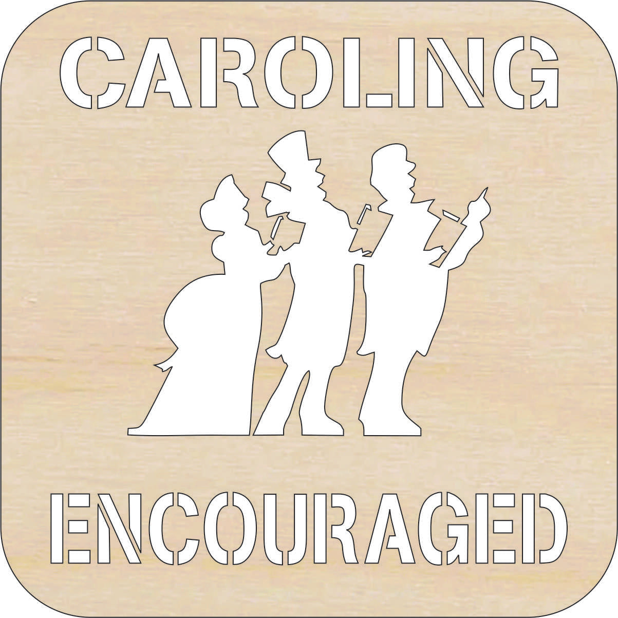 Sign Carolers - Laser Cut Out Unfinished Wood Craft Shape XMS270 Sign Carolers - Laser Cut Out Unfinished Wood Craft Shape XMS270