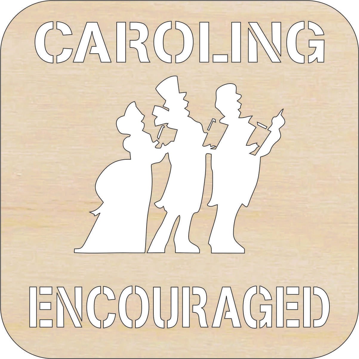 Carolers Wood Craft Shape - Laser Cut Baltic Birch Unfinished DIY Wood Art Supplies XMS270 - The Wood Shape Store