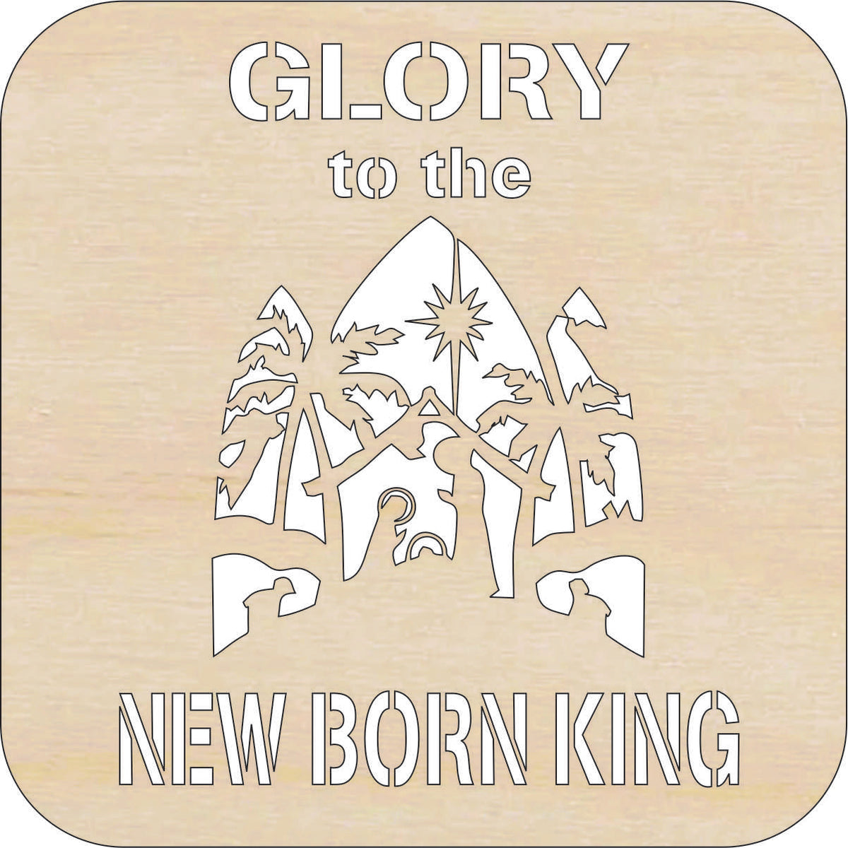 Sign Nativity - Laser Cut Out Unfinished Wood Craft Shape XMS271 Sign Nativity - Laser Cut Out Unfinished Wood Craft Shape XMS271