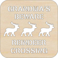 Reindeer Wood Craft Shape - Laser Cut Baltic Birch Unfinished DIY Wood Art Supplies XMS273 - The Wood Shape Store