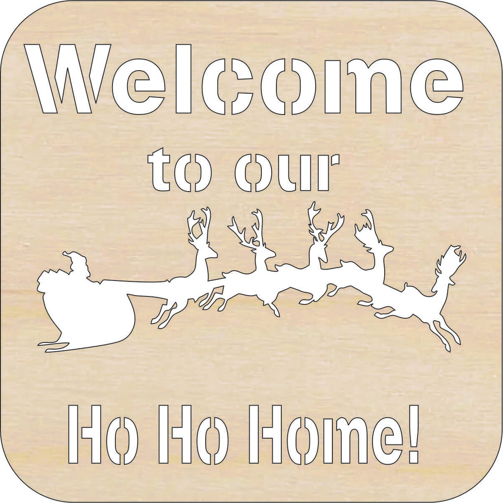 Sign Welcome Christmas - Laser Cut Out Unfinished Wood Craft Shape XMS274