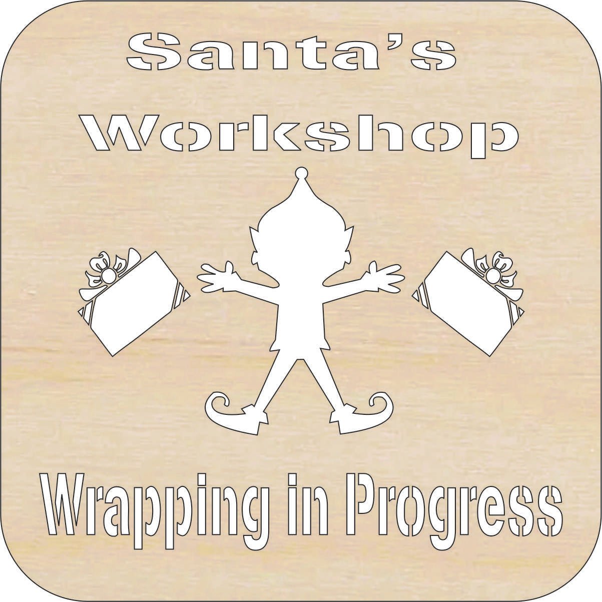 Christmas Wood Craft Shape Laser Cut Out & Unfinished DIY Craft Supply XMS275 - The Wood Shape Store