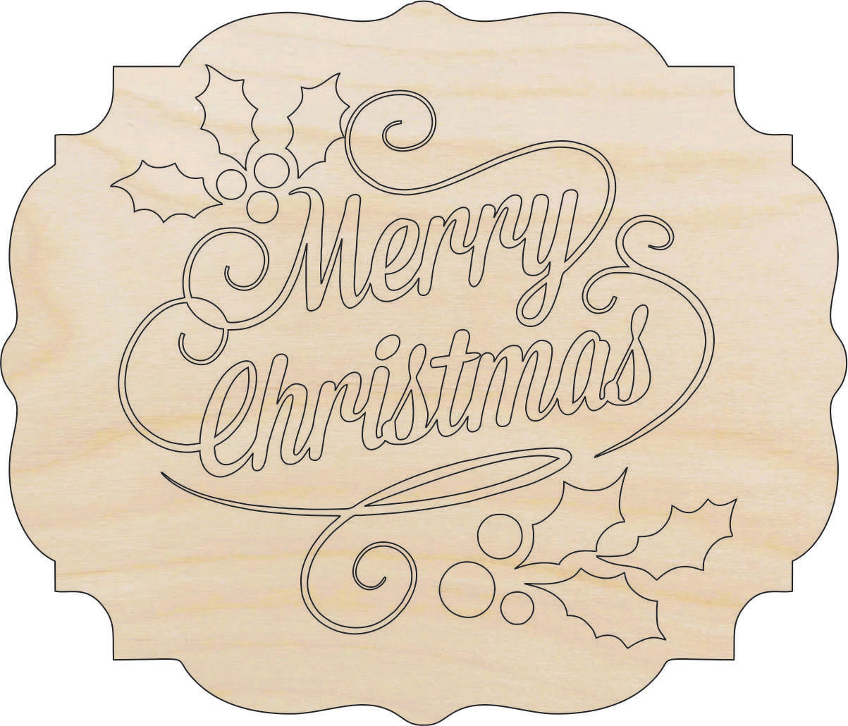 Sign Merry Christmas - Laser Cut Out Unfinished Wood Craft Shape XMS278 Sign Merry Christmas - Laser Cut Out Unfinished Wood Craft Shape XMS278
