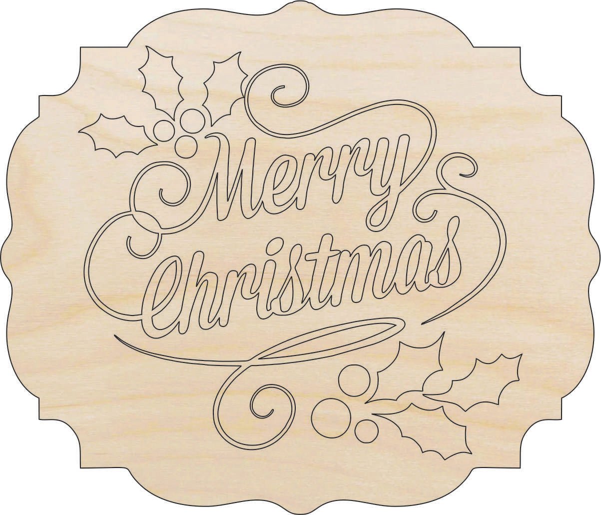 Christmas Wood Craft Shape Laser Cut Out & Unfinished DIY Craft Supply XMS278 - The Wood Shape Store