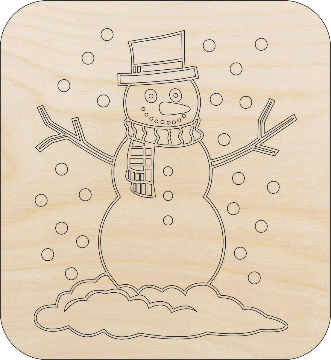Snowman - Laser Cut Out Unfinished Wood Craft Shape XMS290 Snowman - Laser Cut Out Unfinished Wood Craft Shape XMS290