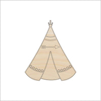 Tee Pee Wood Craft Shape - Laser Cut Baltic Birch Unfinished DIY Wood Art Supplies XTR34 - The Wood Shape Store