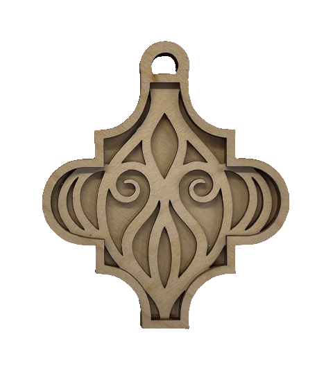 3D Laser Cut Ornament – Baltic Birch Wood Craft Supplies | DIY Wood Ornament Kit DS11 - The Wood Shape Store