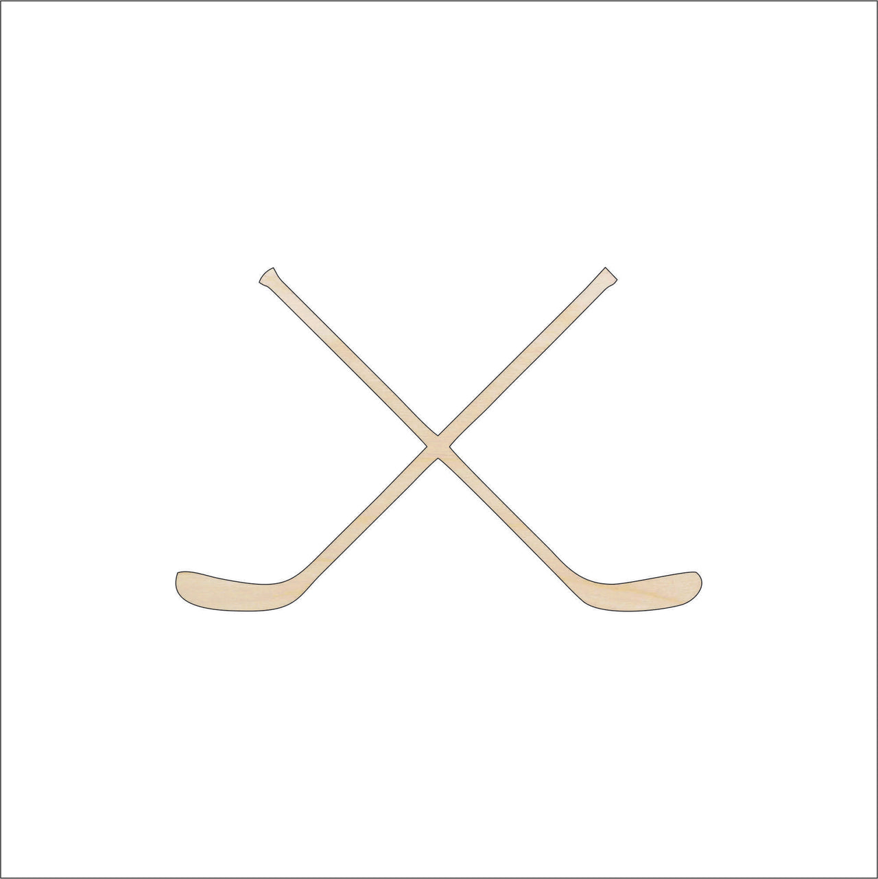 Hockey Sticks Wood Craft Shape - Laser Cut Baltic Birch Unfinished DIY Wood Art Supplies SPT105 - The Wood Shape Store