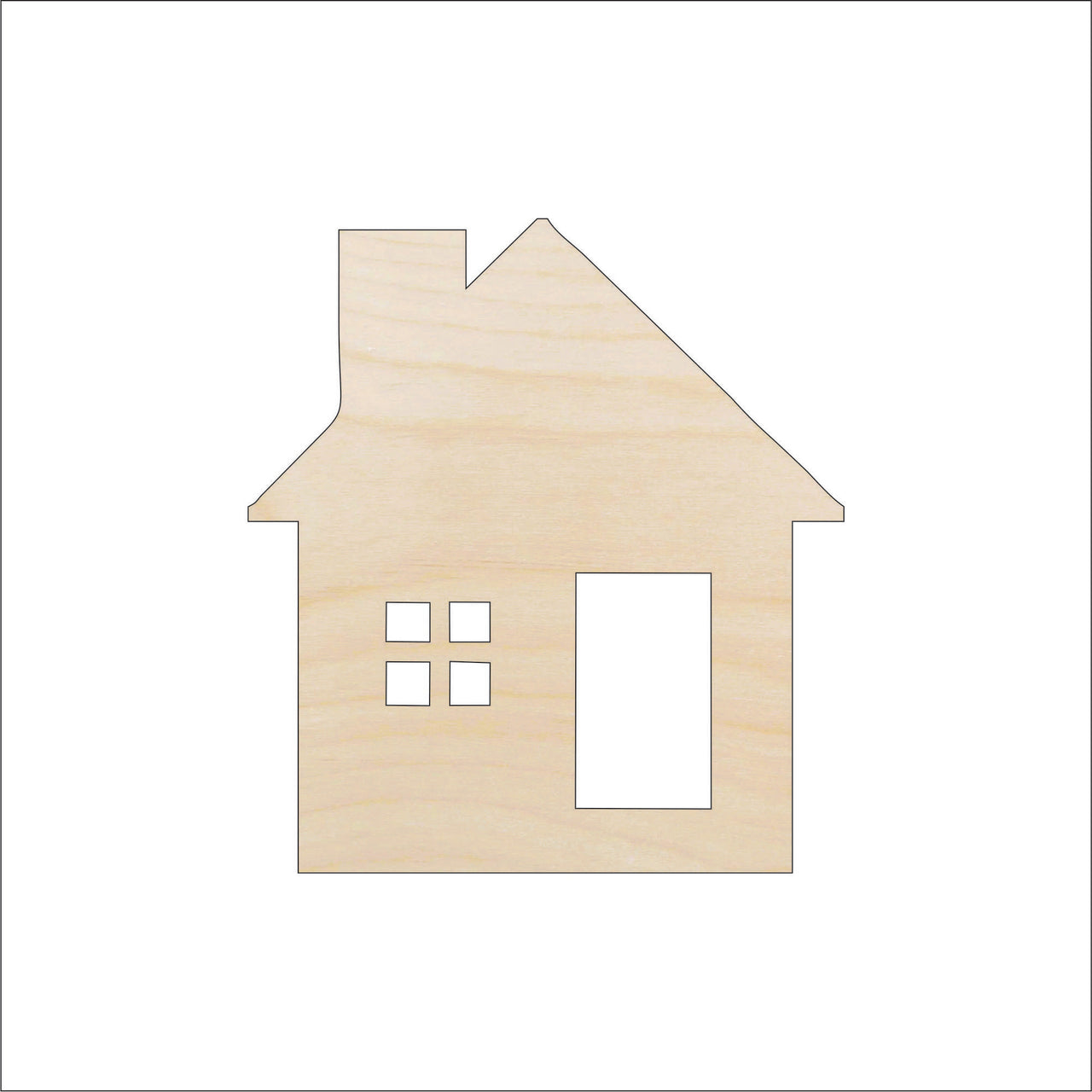 House Wood Craft Shape - Laser Cut Baltic Birch Unfinished DIY Wood Art Supplies BLD74 - The Wood Shape Store