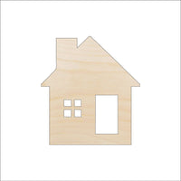 House Wood Craft Shape - Laser Cut Baltic Birch Unfinished DIY Wood Art Supplies BLD74 - The Wood Shape Store