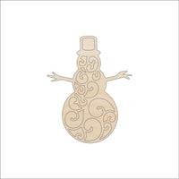 Snowman Wood Craft Shape - Laser Cut Baltic Birch Unfinished DIY Wood Art Supplies XMS25 - The Wood Shape Store