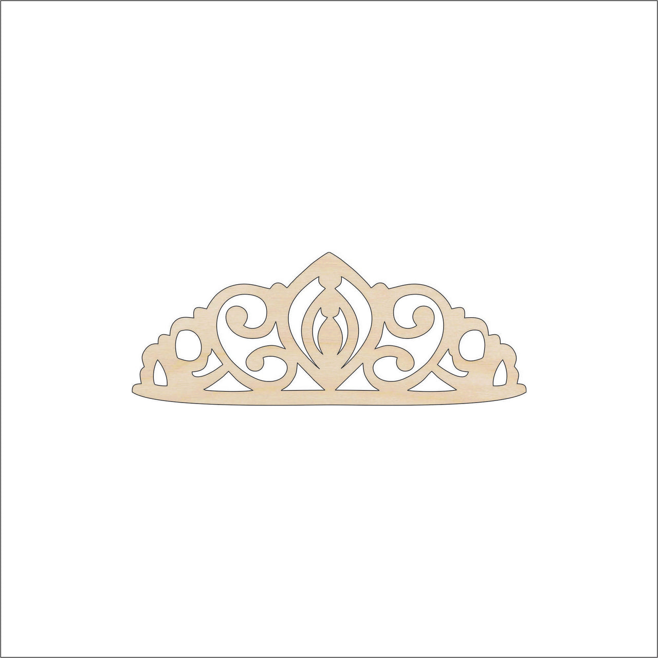Crown Wood Craft Shape - Laser Cut Baltic Birch Unfinished DIY Wood Art Supplies CLT7 - The Wood Shape Store