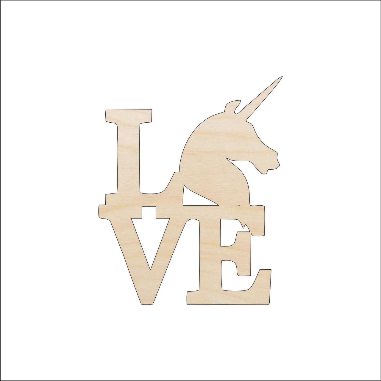 Unicorn Wood Craft Shape - Laser Cut Baltic Birch Unfinished DIY Wood Art Supplies MYTH140 - The Wood Shape Store