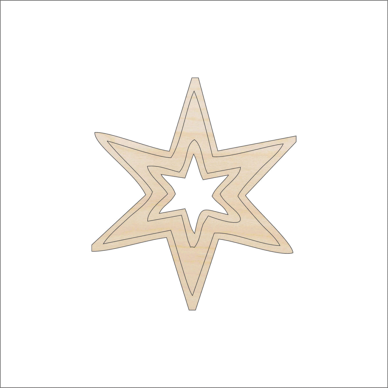 Snowflake Wood Craft Shape - Laser Cut Baltic Birch Unfinished DIY Wood Art Supplies SNW48 - The Wood Shape Store