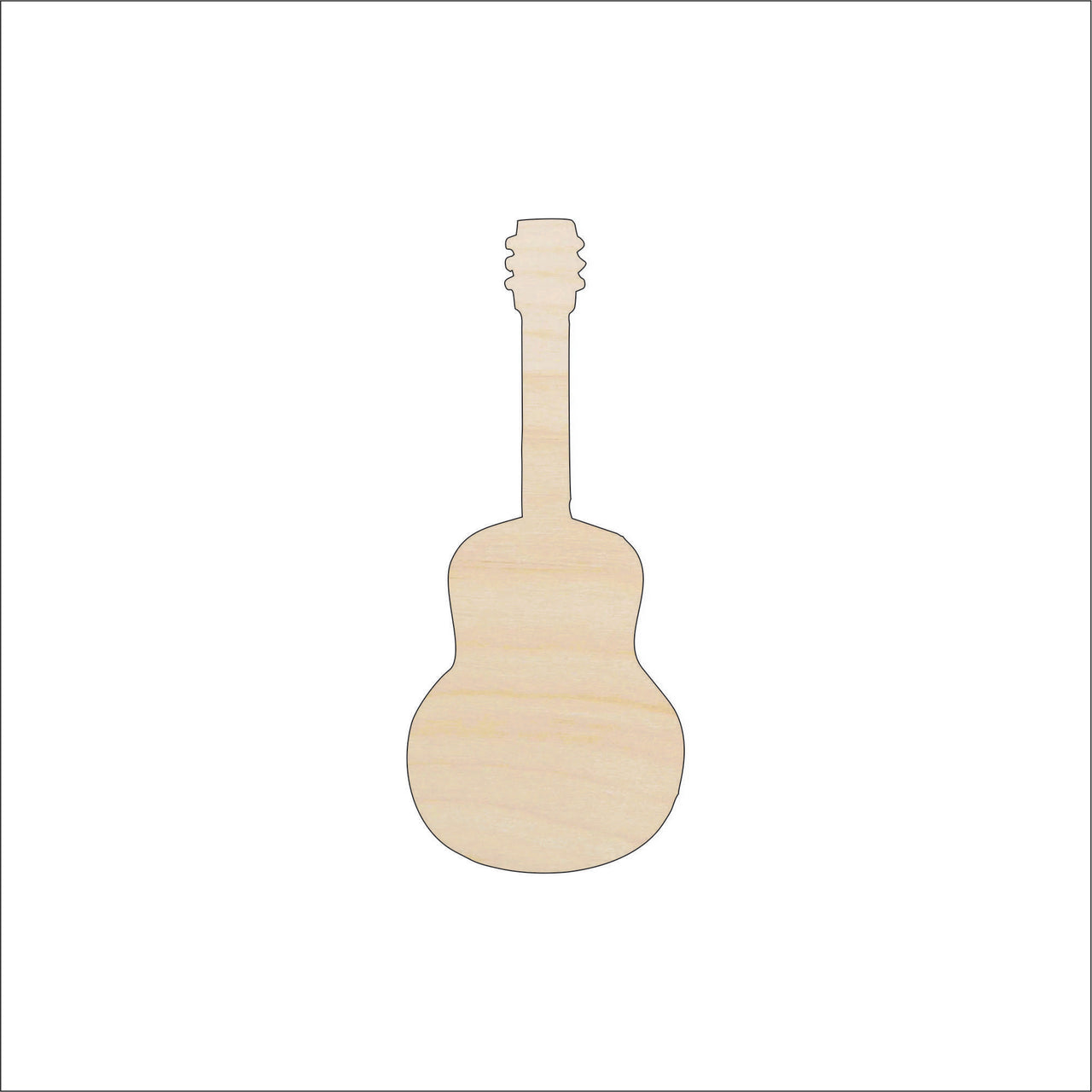 Guitar Wood Craft Shape - Laser Cut Baltic Birch Unfinished DIY Wood Art Supplies MSC19 - The Wood Shape Store