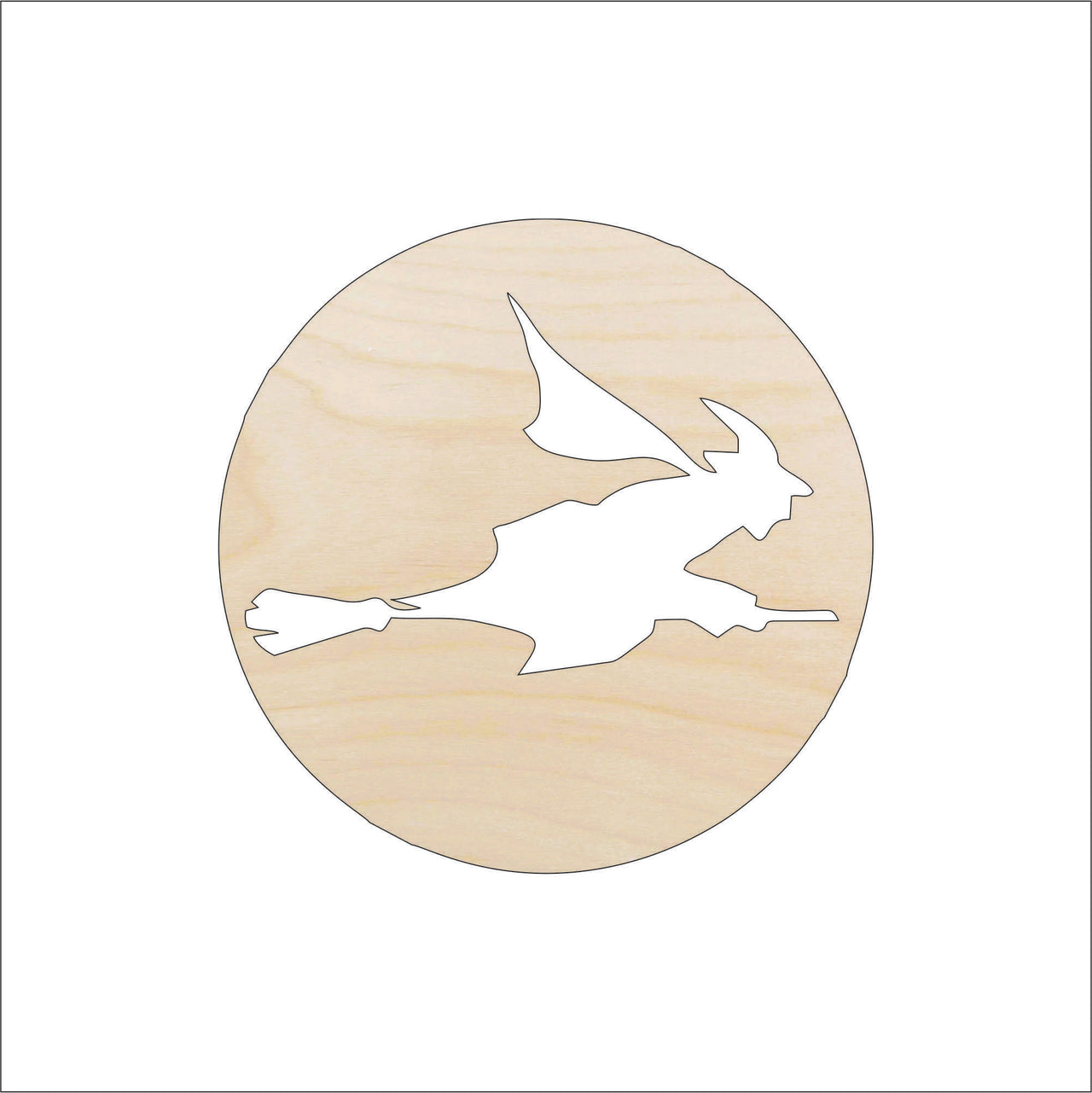 Witch Wood Craft Shape - Laser Cut Baltic Birch Unfinished DIY Wood Art Supplies FAL100 - The Wood Shape Store