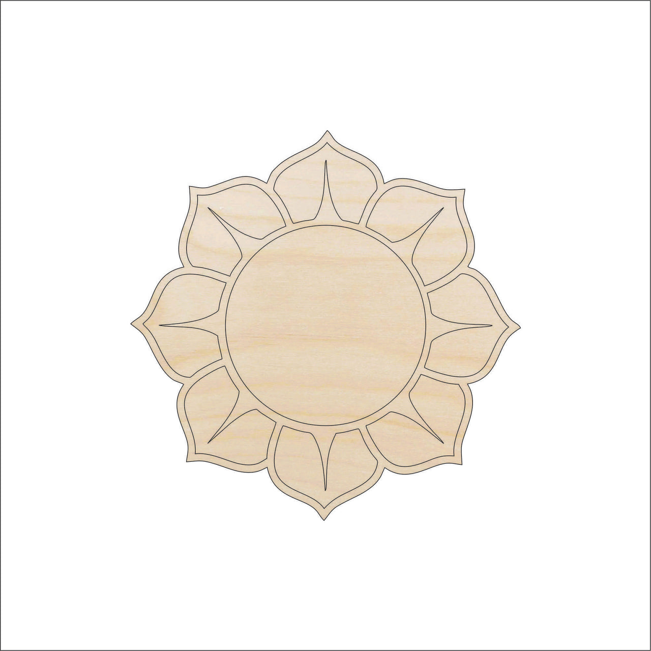 Flower Wood Craft Shape - Laser Cut Baltic Birch Unfinished DIY Wood Art Supplies FLR36 - The Wood Shape Store