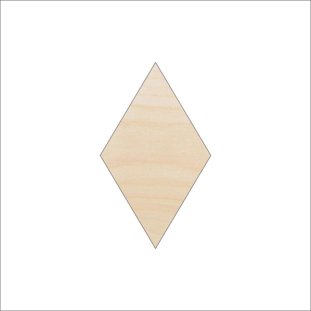Diamond Wood Craft Shape - Laser Cut Baltic Birch Unfinished DIY Wood Art Supplies BSC20 - The Wood Shape Store