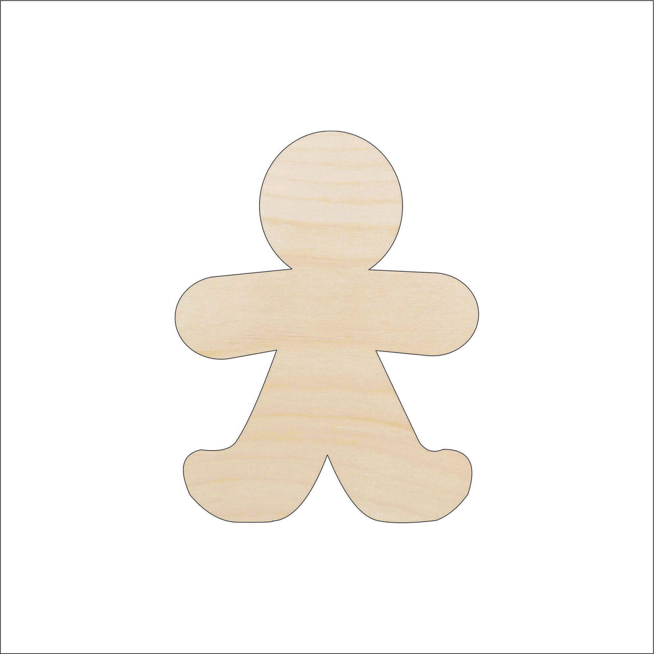 Gingerbread Wood Craft Shape - Laser Cut Baltic Birch Unfinished DIY Wood Art Supplies XMS147 - The Wood Shape Store