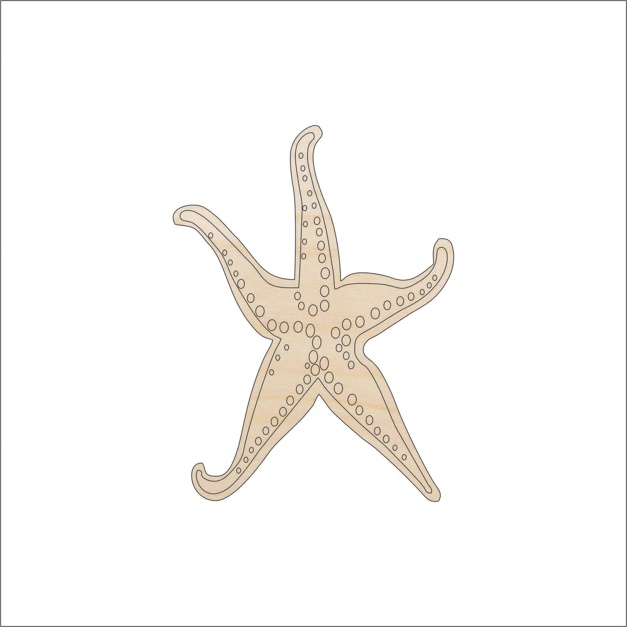 Starfish Wood Craft Shape - Laser Cut Baltic Birch Unfinished DIY Wood Art Supplies SEA31 - The Wood Shape Store