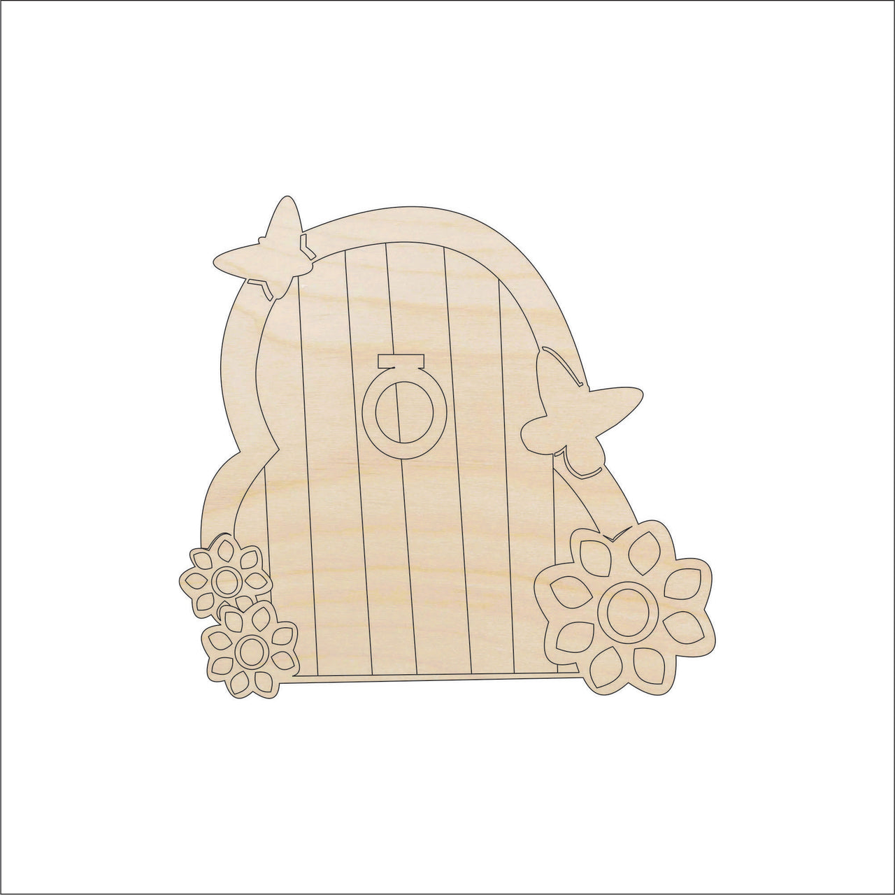Fairy Door Wood Craft Shape - Laser Cut Baltic Birch Unfinished DIY Wood Art Supplies BLD78 - The Wood Shape Store