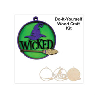 Witch 3D Laser Cut Ornament – Baltic Birch Wood Craft Supplies | DIY Wood Ornament Kit HA33 - The Wood Shape Store