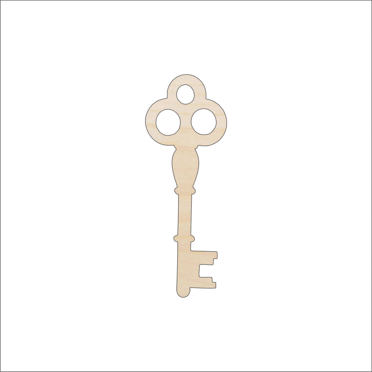 Key Wood Craft Shape - Laser Cut Baltic Birch Unfinished DIY Wood Art Supplies KEY3 - The Wood Shape Store