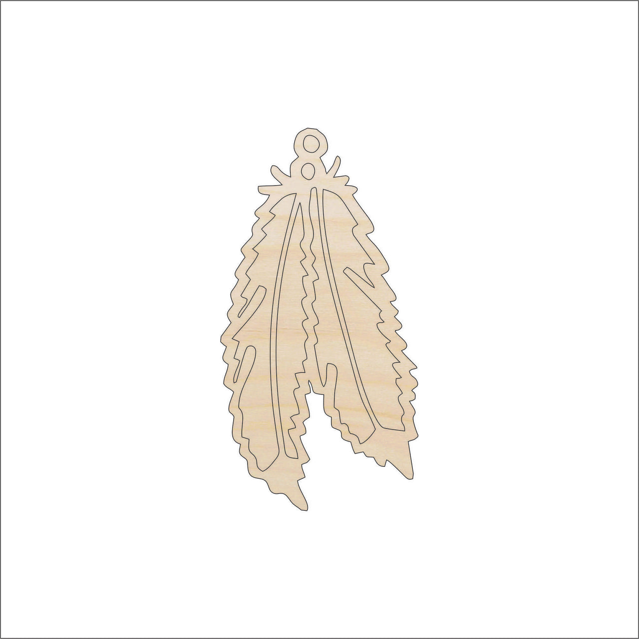Feather Wood Craft Shape - Laser Cut Baltic Birch Unfinished DIY Wood Art Supplies XTR11 - The Wood Shape Store