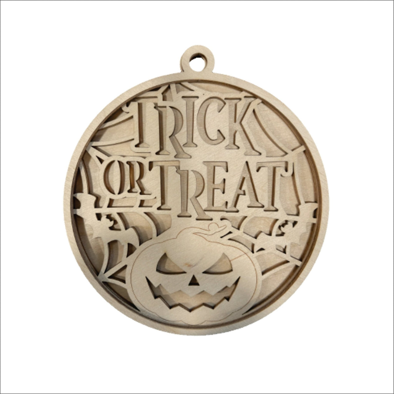 Pumpkin 3D Laser Cut Ornament – Baltic Birch Wood Craft Supplies | DIY Wood Ornament Kit HA21 - The Wood Shape Store