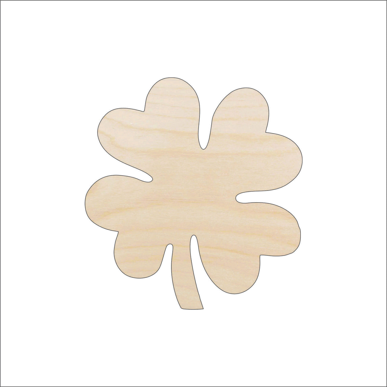 Clover Wood Craft Shape - Laser Cut Baltic Birch Unfinished DIY Wood Art Supplies LEF17 - The Wood Shape Store