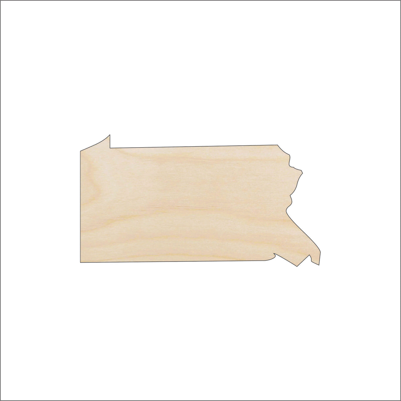 Pennsylvania Wood Craft Shape - Laser Cut Baltic Birch Unfinished DIY Wood Art Supplies STAT86 - The Wood Shape Store