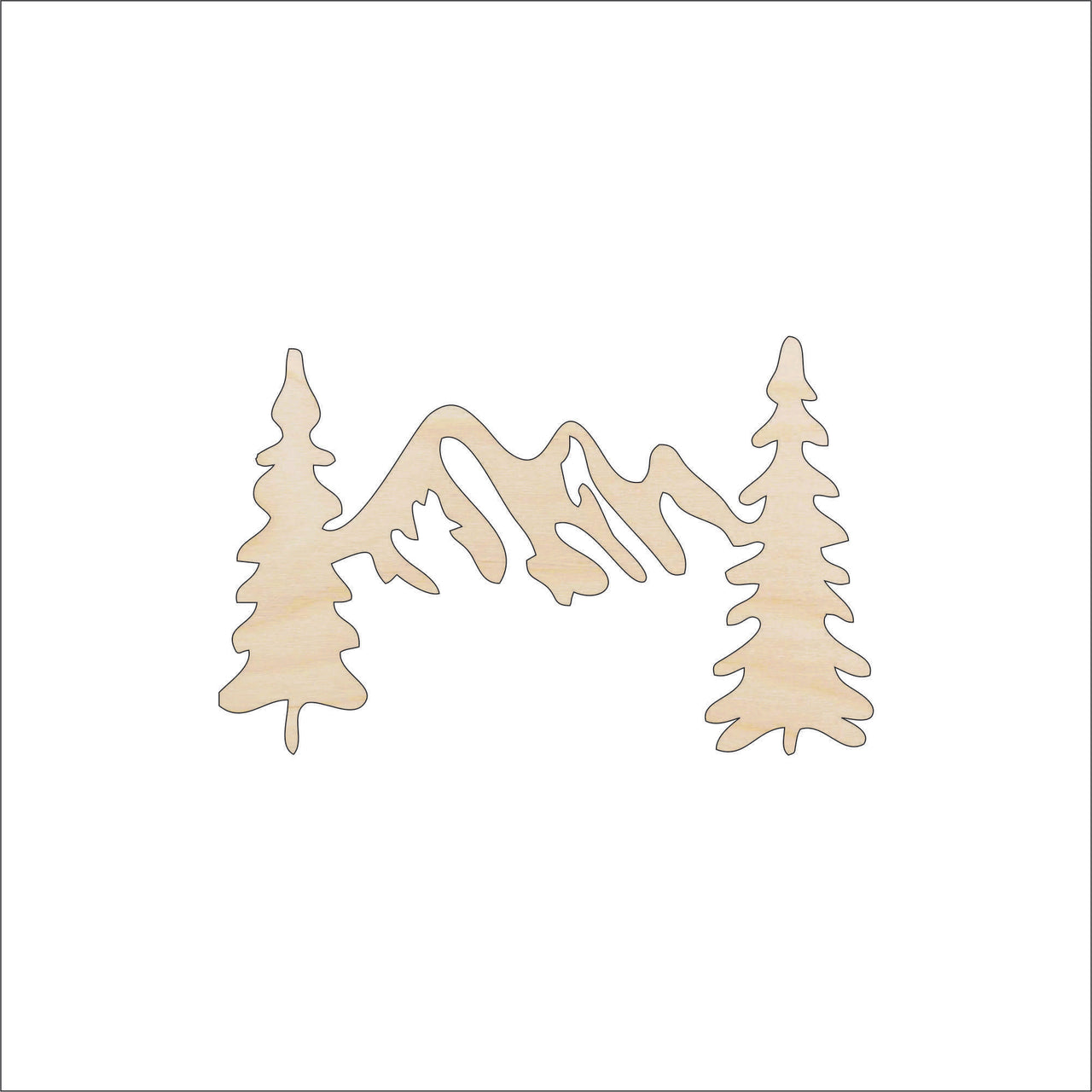 Landscape Wood Craft Shape - Laser Cut Baltic Birch Unfinished DIY Wood Art Supplies TRE76 - The Wood Shape Store