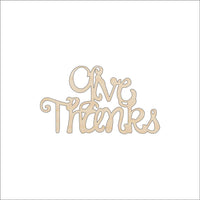 Give Thanks Wood Craft Shape - Laser Cut Baltic Birch Unfinished DIY Wood Art Supplies FAL18 - The Wood Shape Store