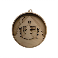 House 3D Laser Cut Ornament – Baltic Birch Wood Craft Supplies | DIY Wood Ornament Kit XM51 - The Wood Shape Store