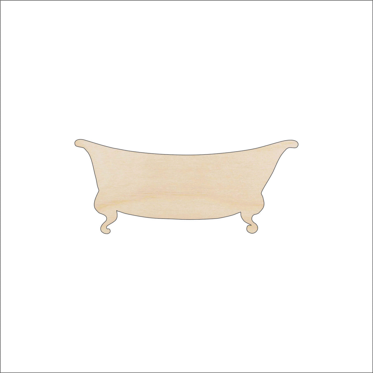Claw Foot Bathtub Wood Craft Shape – Laser Cut Baltic Birch Unfinished DIY Art Supplies DCR31 - The Wood Shape Store