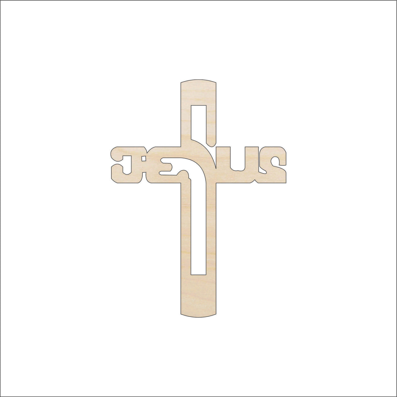 Cross Wood Craft Shape - Laser Cut Baltic Birch Unfinished DIY Wood Art Supplies REL37 - The Wood Shape Store
