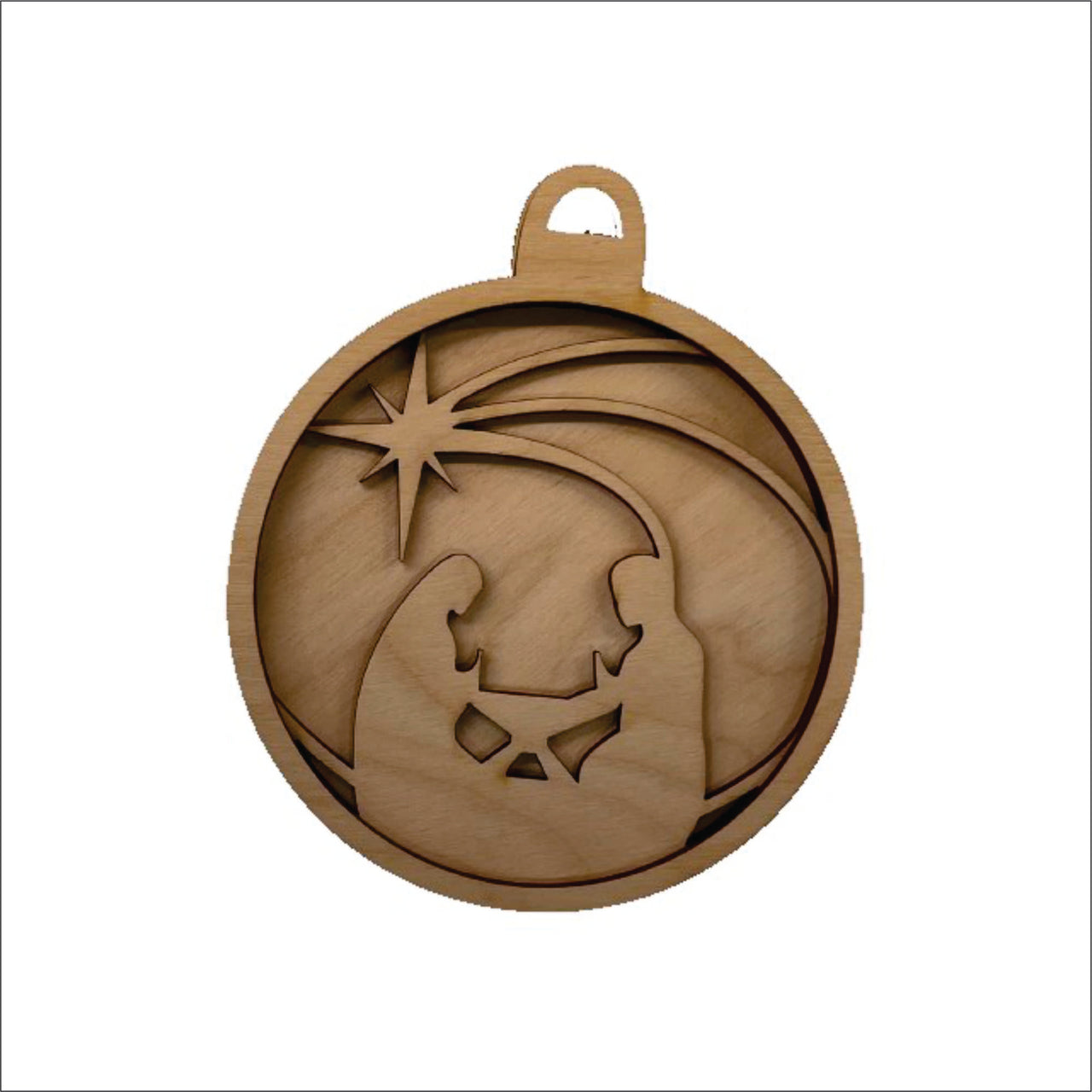 Nativity 3D Laser Cut Ornament – Baltic Birch Wood Craft Supplies | DIY Wood Ornament Kit RE12 - The Wood Shape Store