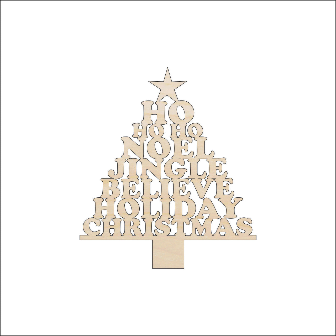 Christmas Tree Wood Craft Shape – Laser Cut Baltic Birch Unfinished DIY Art Supplies XMS162 - The Wood Shape Store