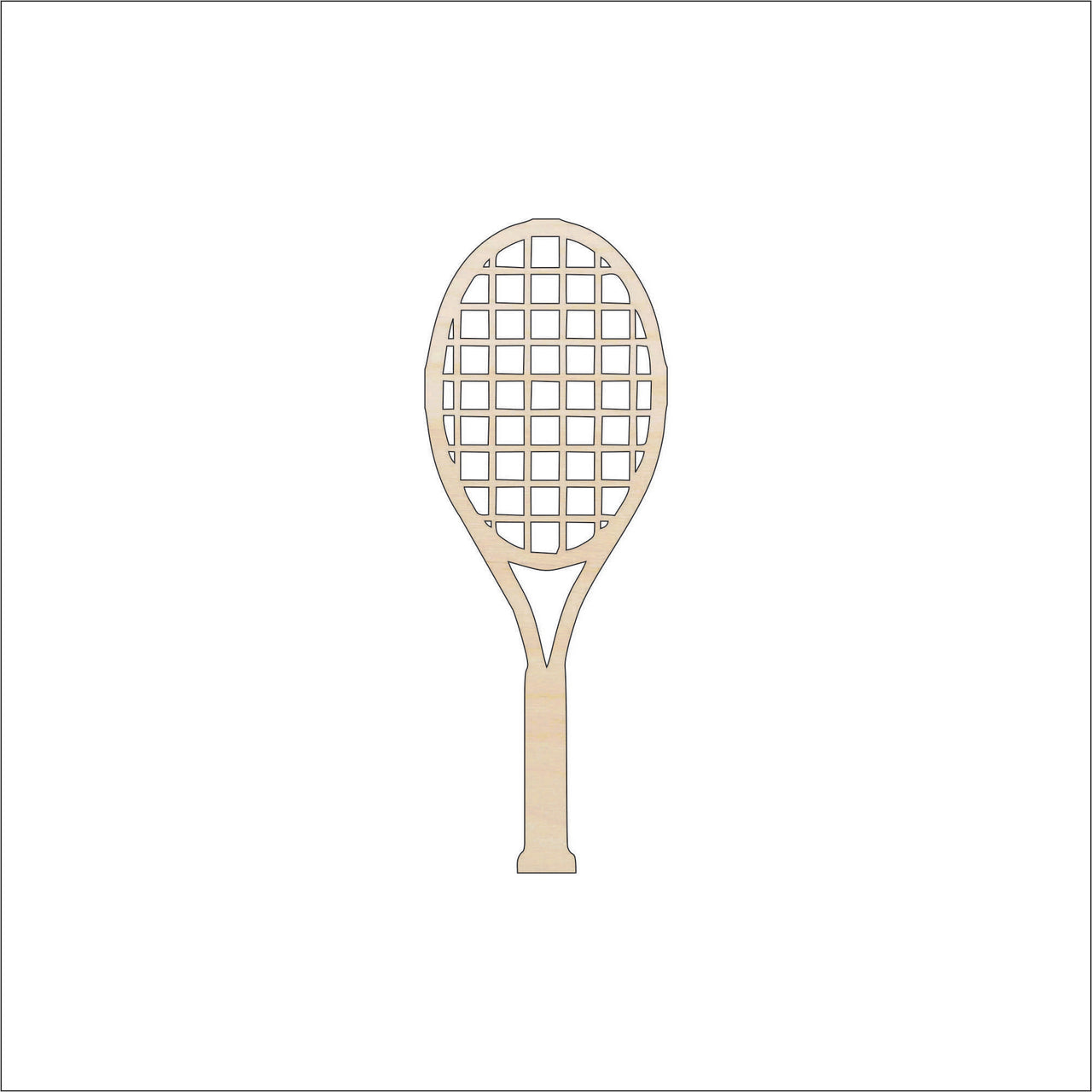 Tennis Racket Wood Craft Shape - Laser Cut Baltic Birch Unfinished DIY Wood Art Supplies SPT165 - The Wood Shape Store