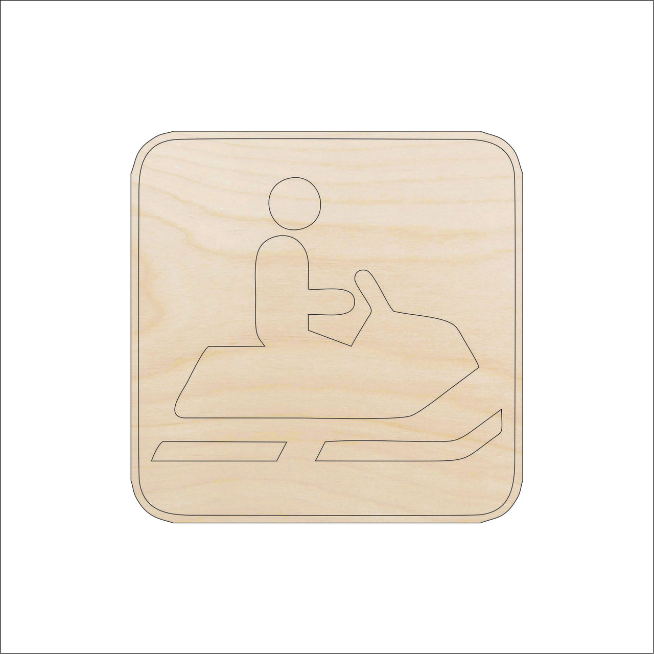 Snow Mobiling Wood Craft Shape - Laser Cut Baltic Birch Unfinished DIY Wood Art Supplies SPT409 - The Wood Shape Store